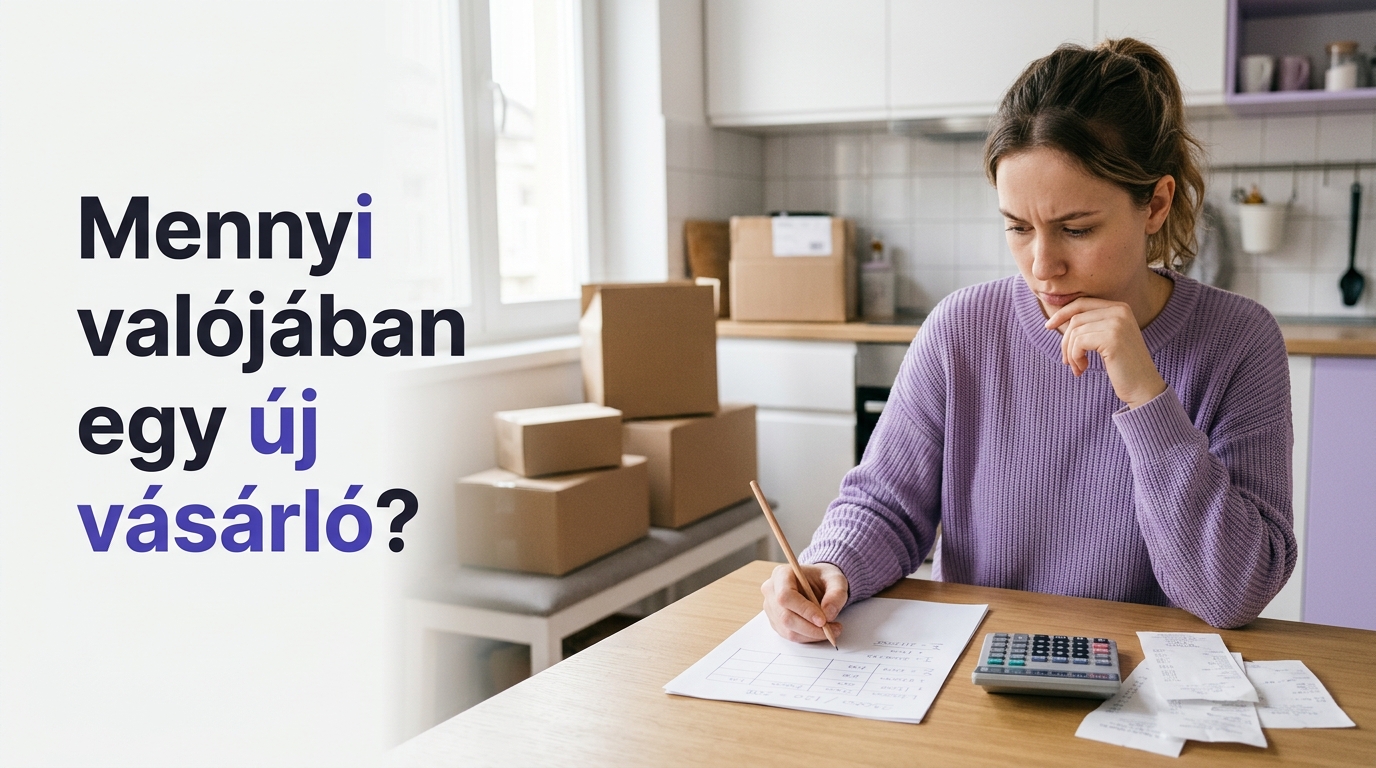 Webshop ügyfélszerzési költségének kiszámítása számológéppel, bizonylatok mellett