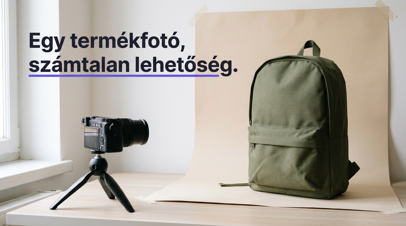 Hátizsák fotózása egyszerű webshopos termékfotózási környezetben